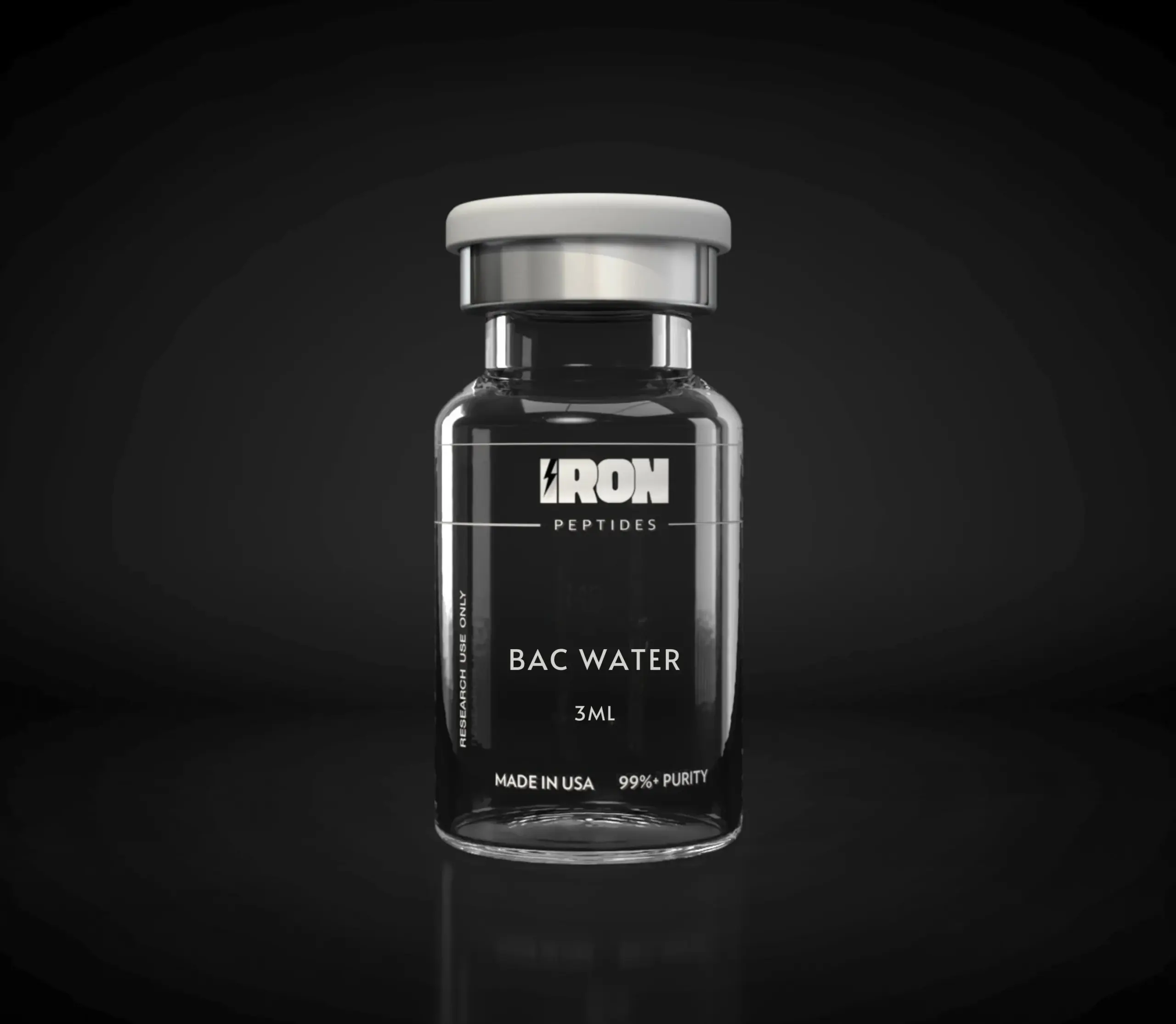 Bacteriostatic Water 3ml sterile vial by Iron Peptides